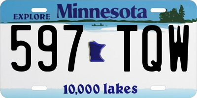MN license plate 597TQW