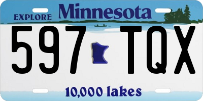 MN license plate 597TQX