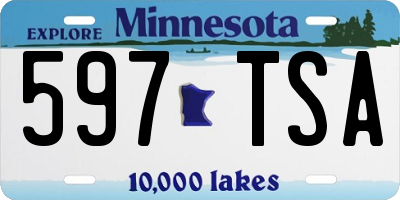 MN license plate 597TSA