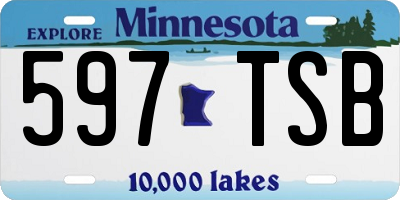 MN license plate 597TSB