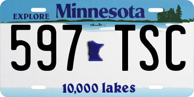 MN license plate 597TSC