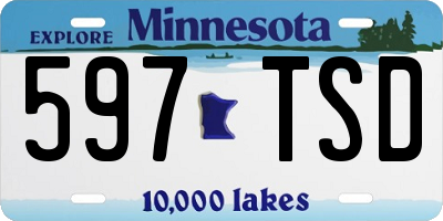 MN license plate 597TSD