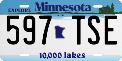 MN license plate 597TSE