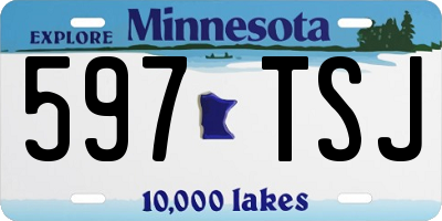 MN license plate 597TSJ