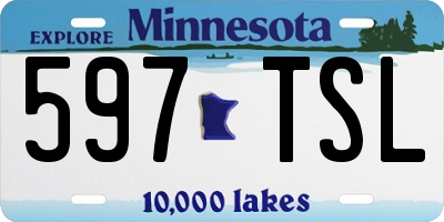 MN license plate 597TSL