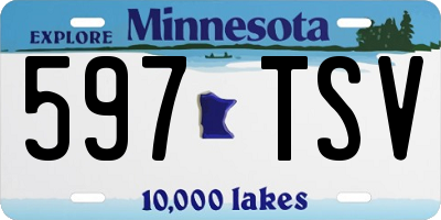 MN license plate 597TSV