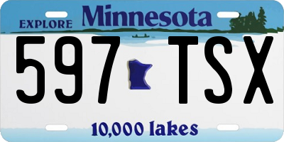 MN license plate 597TSX