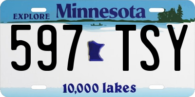 MN license plate 597TSY