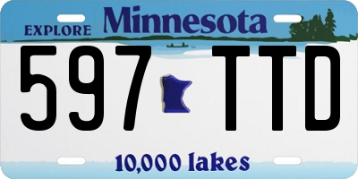 MN license plate 597TTD