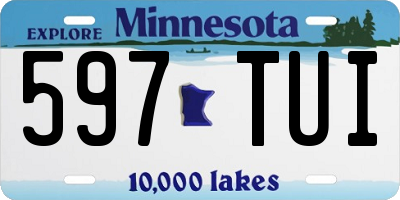 MN license plate 597TUI