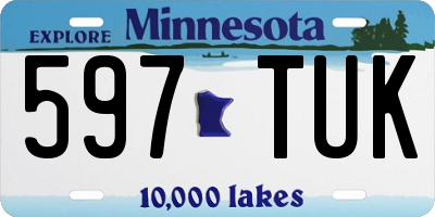 MN license plate 597TUK