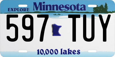MN license plate 597TUY