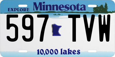 MN license plate 597TVW