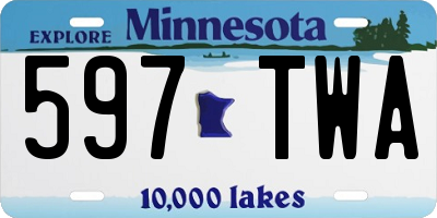 MN license plate 597TWA