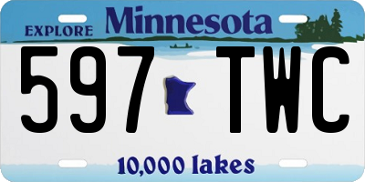 MN license plate 597TWC