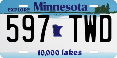 MN license plate 597TWD