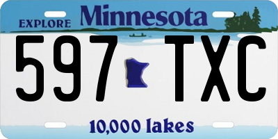 MN license plate 597TXC
