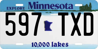 MN license plate 597TXD