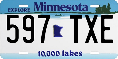 MN license plate 597TXE