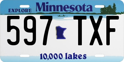 MN license plate 597TXF