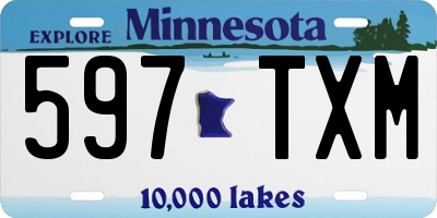 MN license plate 597TXM
