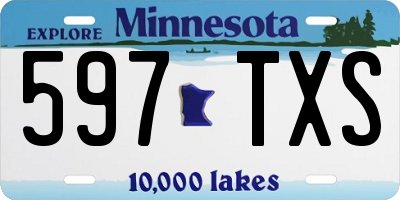 MN license plate 597TXS