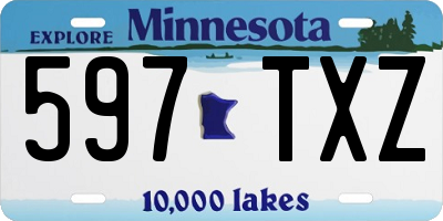 MN license plate 597TXZ