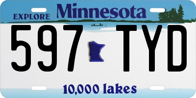 MN license plate 597TYD