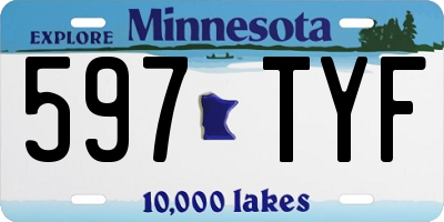 MN license plate 597TYF