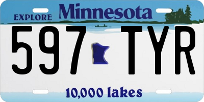 MN license plate 597TYR