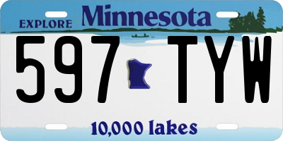 MN license plate 597TYW