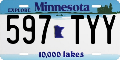 MN license plate 597TYY