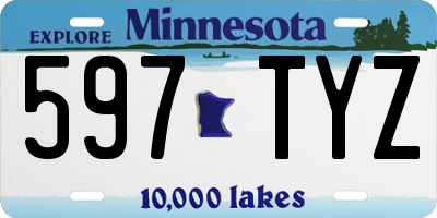 MN license plate 597TYZ