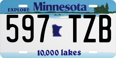 MN license plate 597TZB