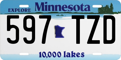 MN license plate 597TZD