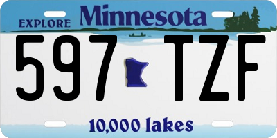 MN license plate 597TZF