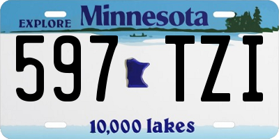 MN license plate 597TZI