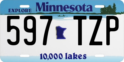 MN license plate 597TZP