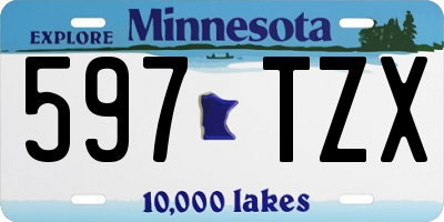 MN license plate 597TZX
