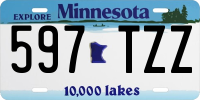 MN license plate 597TZZ