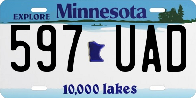MN license plate 597UAD