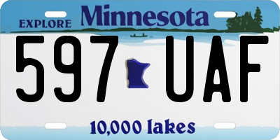 MN license plate 597UAF