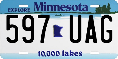 MN license plate 597UAG