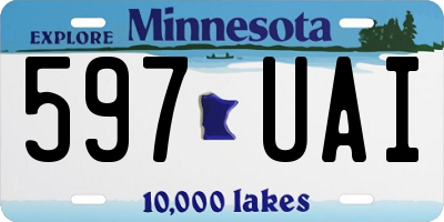 MN license plate 597UAI