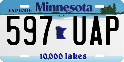 MN license plate 597UAP