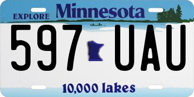 MN license plate 597UAU