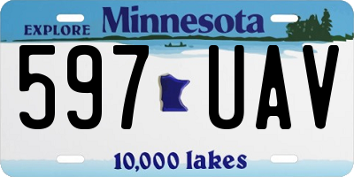 MN license plate 597UAV