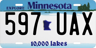 MN license plate 597UAX