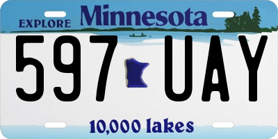 MN license plate 597UAY