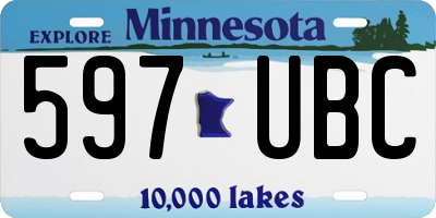 MN license plate 597UBC